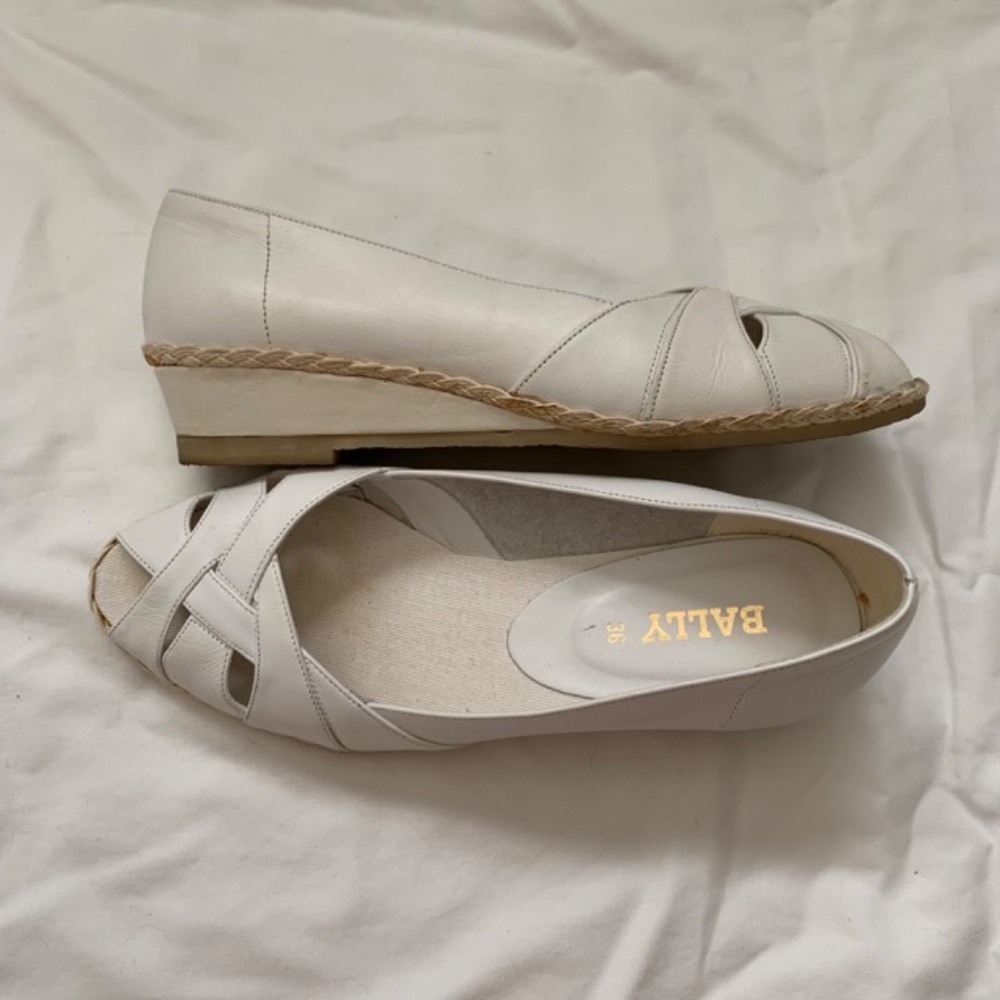 Vintage Bally Demi Wedge Peep Toe